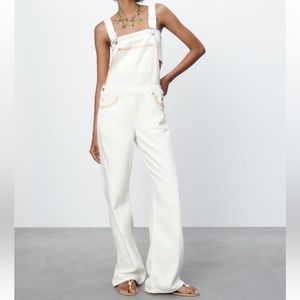 NWT Zara Contrast Stitch Overalls